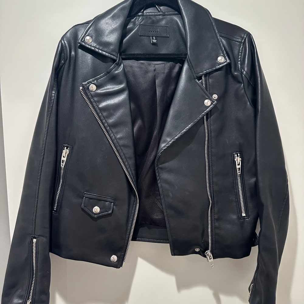 Blank NYC Black Leather Biker Jacket
